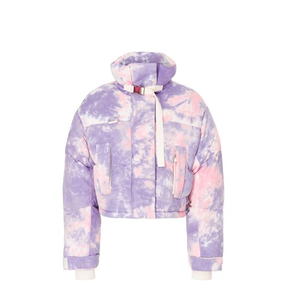 Shoreditch Ski Club Laurel Tia Puffer in Pink & Purple - Size Medium - Picture 1 of 7